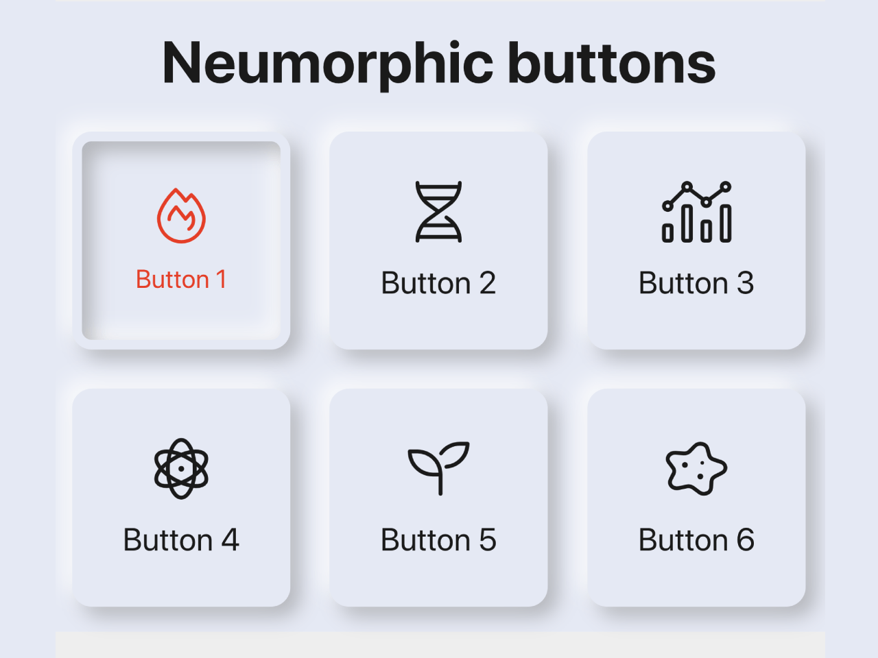 Neumorphic Buttons with Icons Using CSS — CodeHim