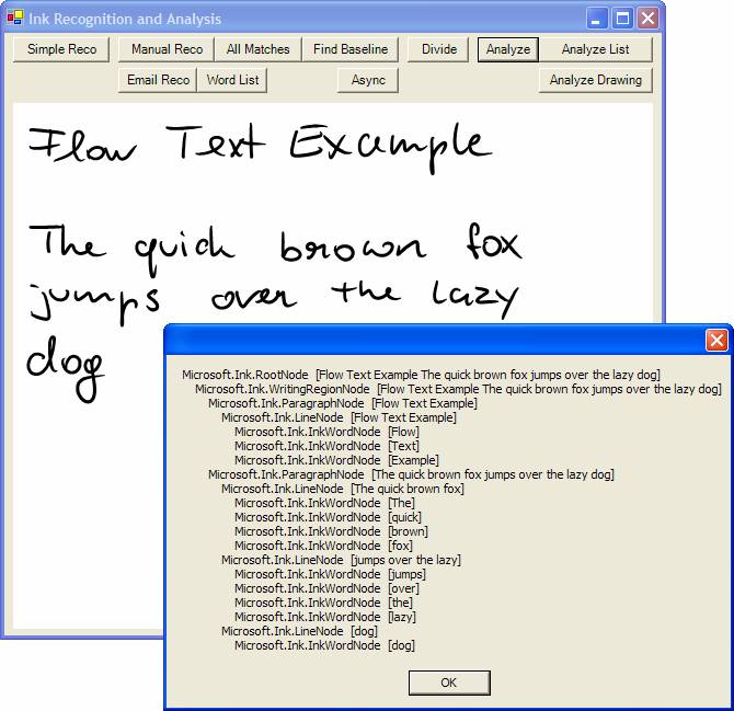 Ink Recognition and Ink Analysis