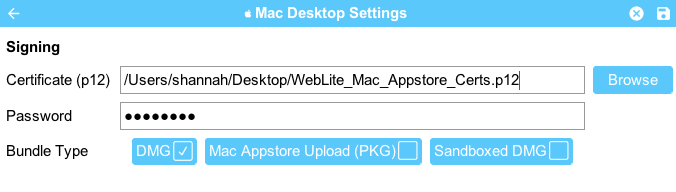 Working with Mac OS X desktop build and deploying to itunes Mac