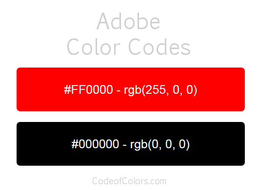 Adobe Colors Hex and RGB Color Codes