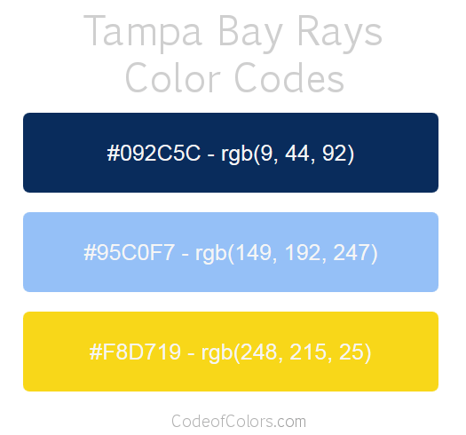 Tampa Bay Rays Colors Hex and RGB Color Codes