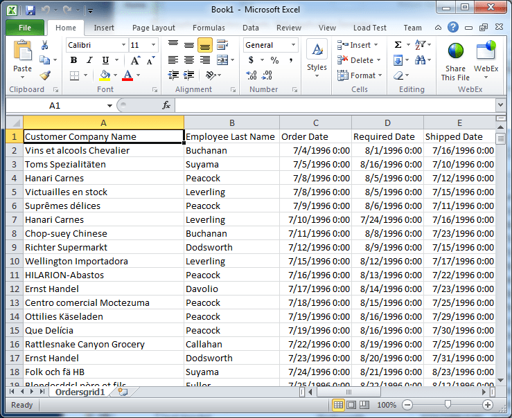 Code On Time Feature Tour / Export to Spreadsheet