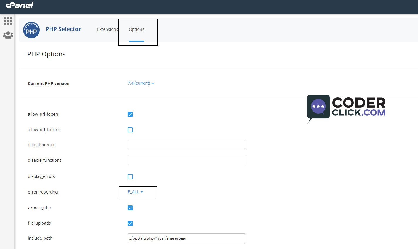 How to enable PHP error reporting in cPanel. CoderClick