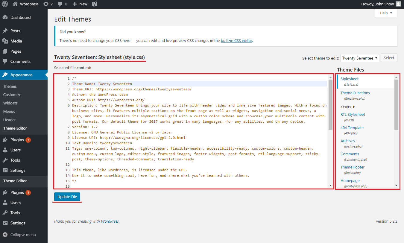 Wordpress Theme Editor CodeRepublics