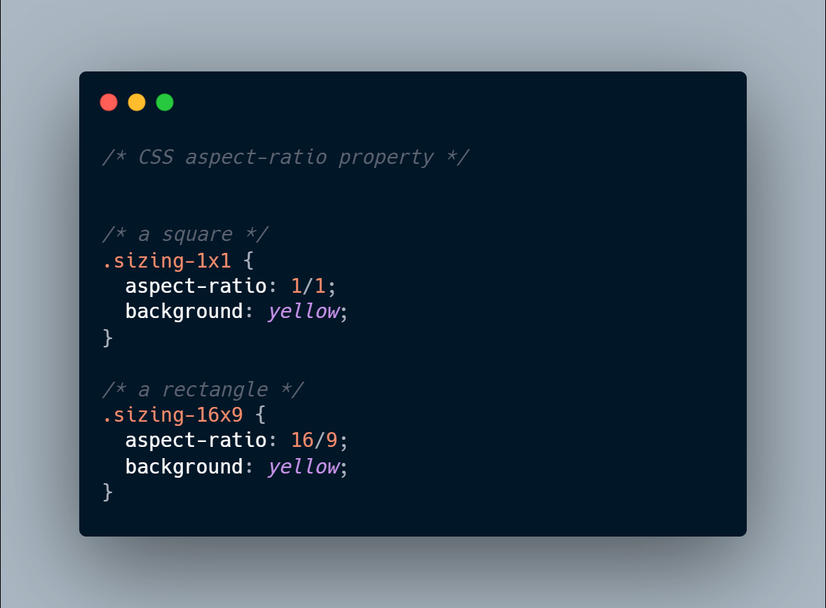 CSS aspectratio property