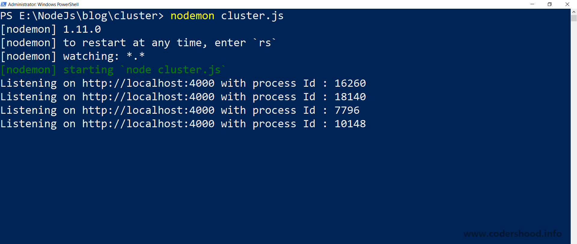 How to start using nodejs cluster to scale nodejs application Codershood
