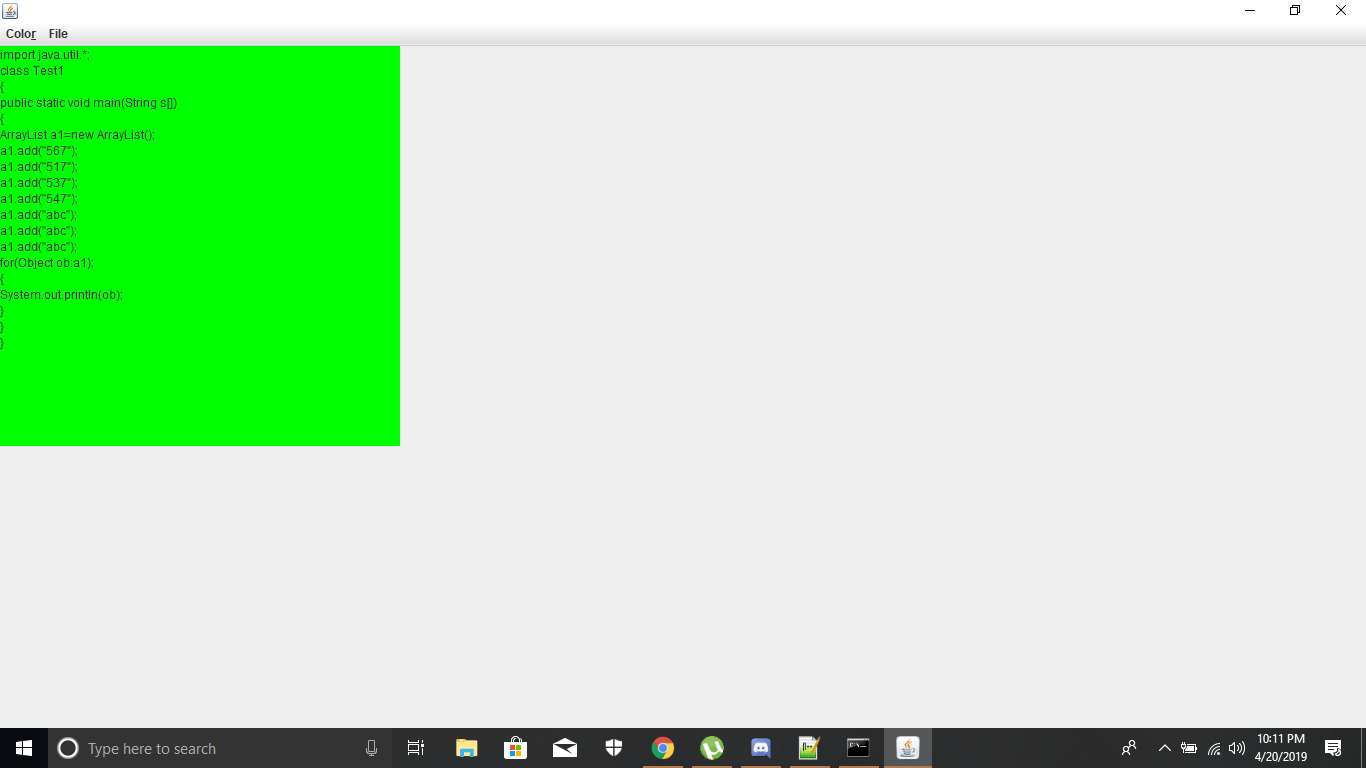 How to set background color of the text area in java CodeSpeedy