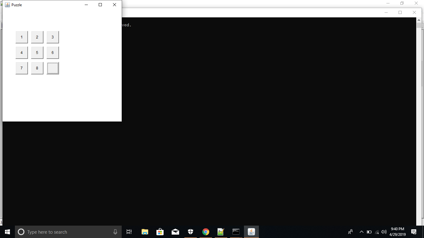 Created a puzzle game using swing in java CodeSpeedy