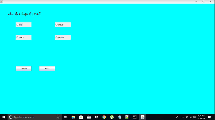 How to Create a quiz game in Java with GUI CodeSpeedy