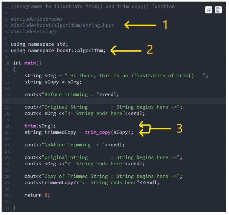 Trim Strings Boost String Algorithm in C++ CodeSpeedy