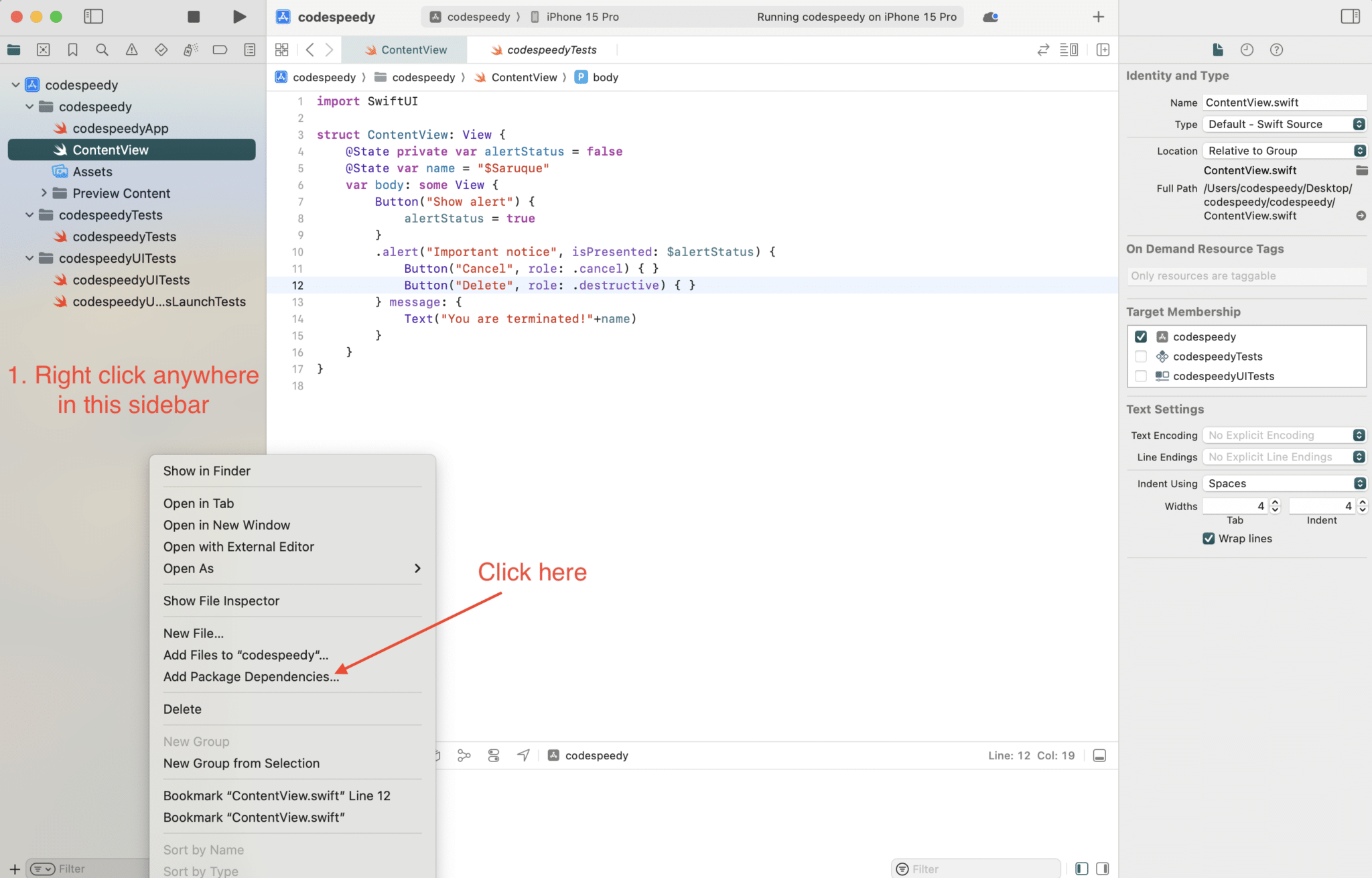 How to add a Package in SwiftUI project Xcode CodeSpeedy