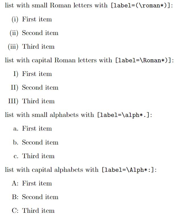 Change the list numbering format of enumerate in LaTeX CodeSpeedy