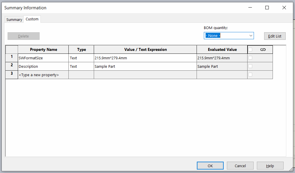 Copy custom properties from the drawing view to SOLIDWORKS drawing file