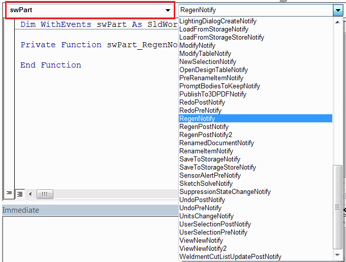 Handling and declaring events in Visual Basic 6 (VBA)