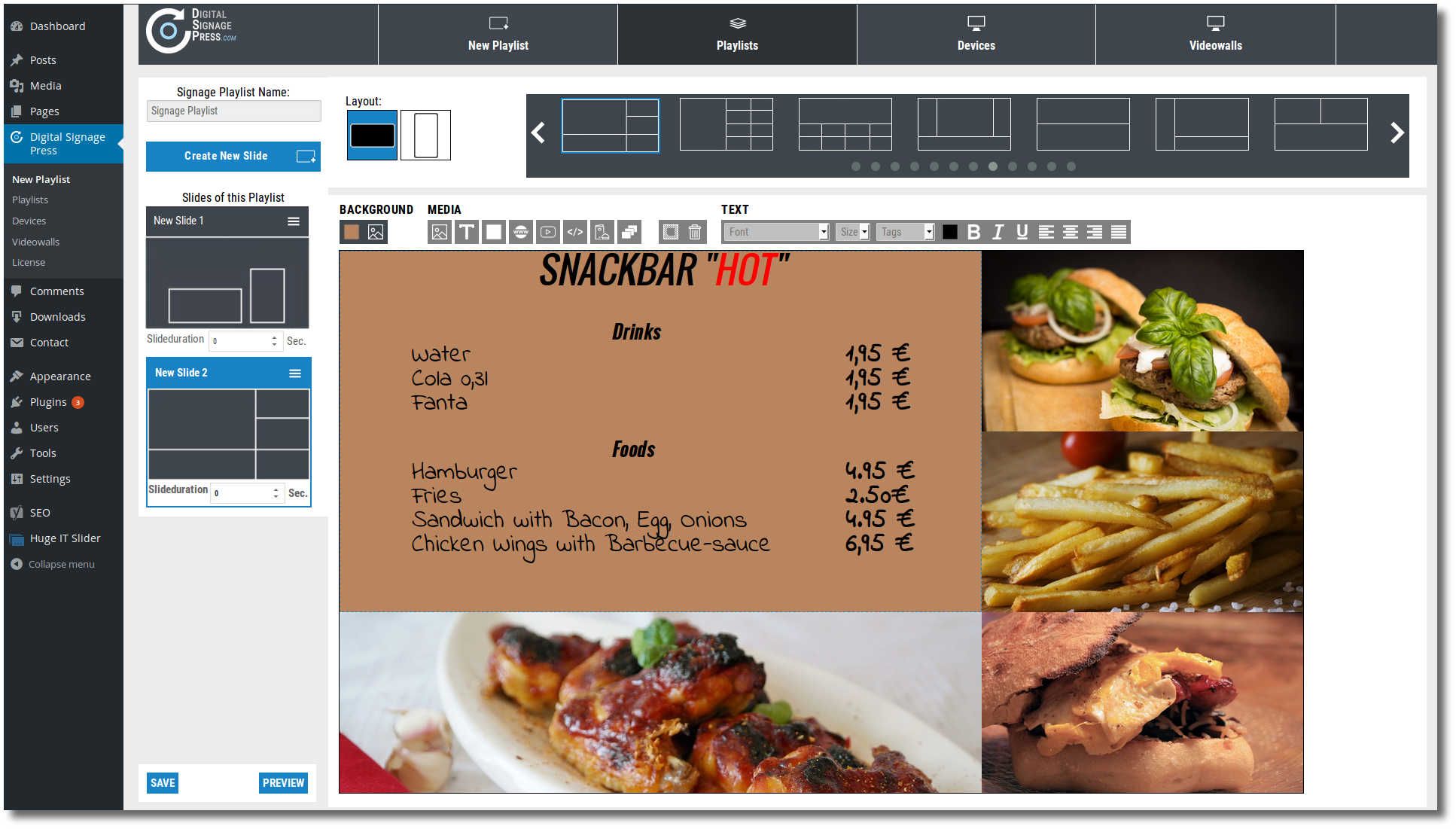Digital Signage WordPress Plugin by Digitalsignagepress Codester