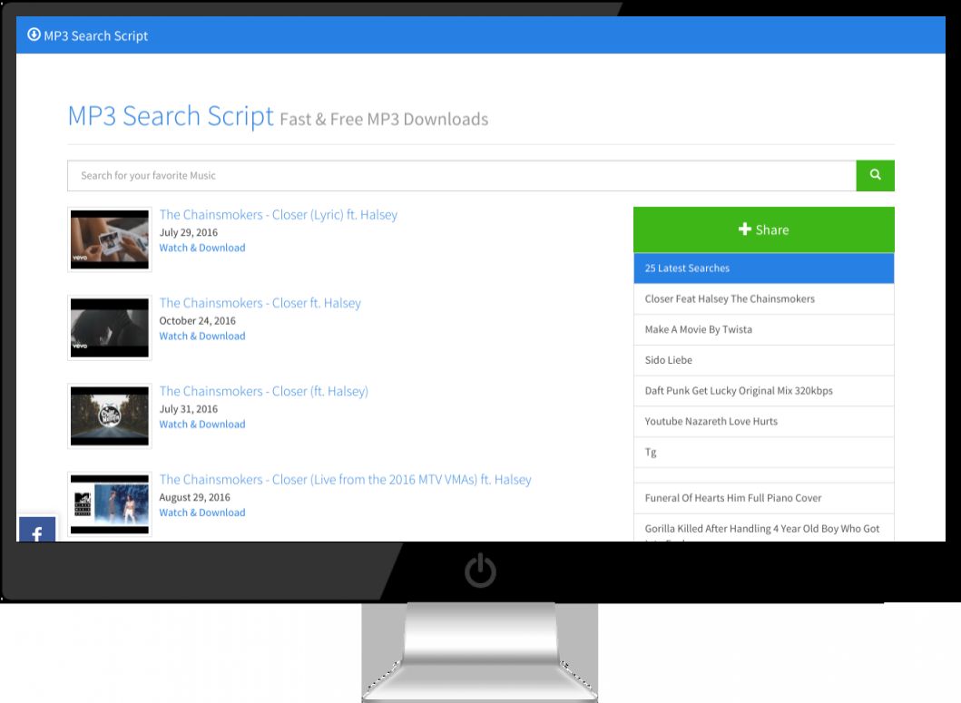 MP3 Search Script Pro PHP by Theveloper Codester
