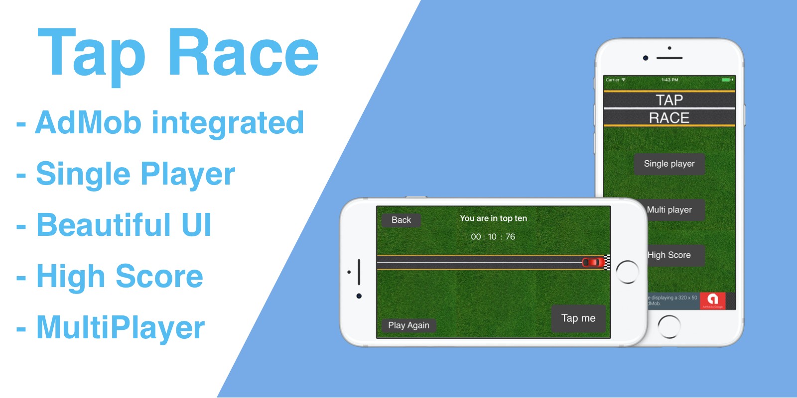 Tap Race iOS Game Source Code by CubeDevelopment Codester