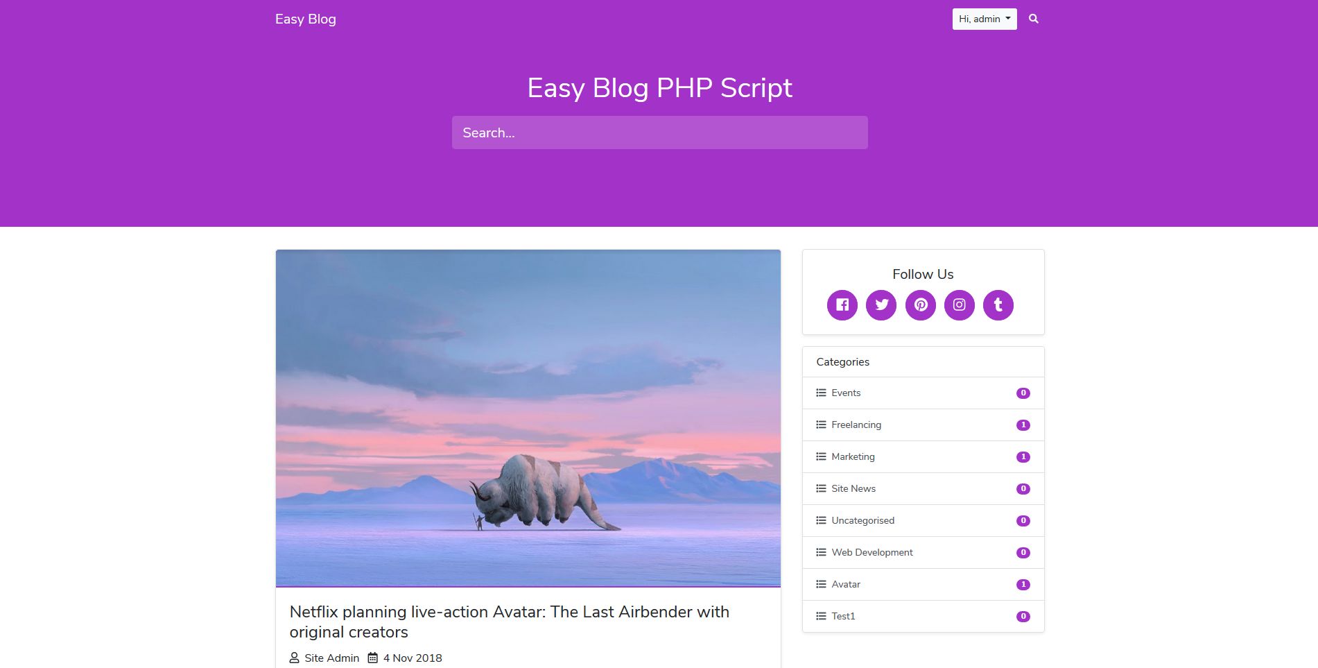 Easy Blog PHP Script by ChewiScripts Codester