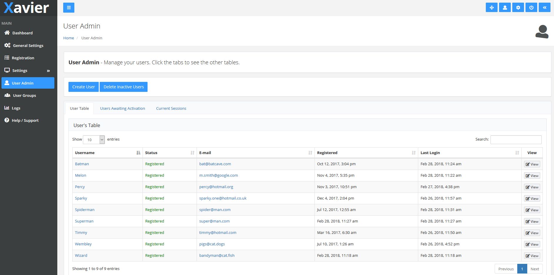Xavier PHP User Admin Login Script by Siggles Codester