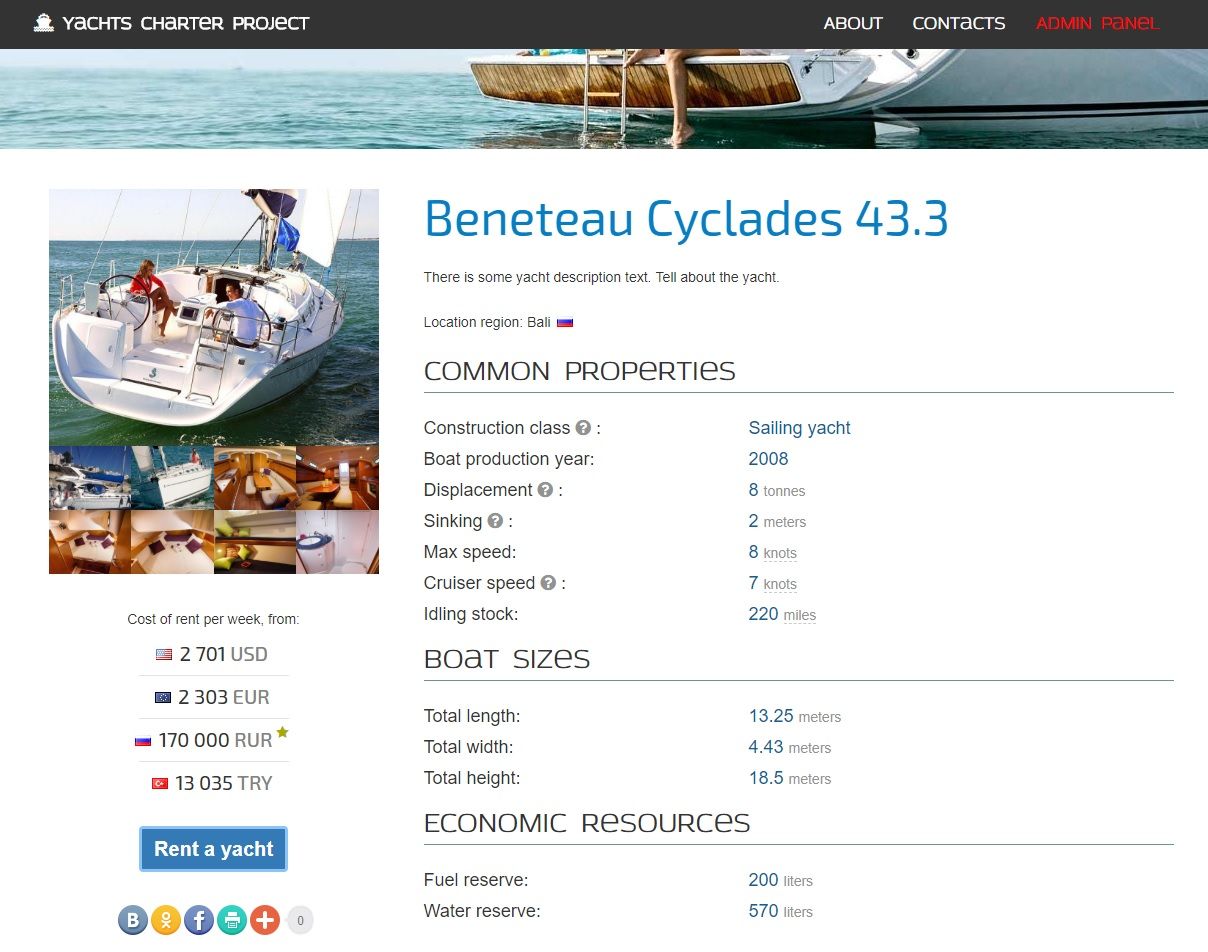 Yacht Charter Yachts rent online service by Vappv Codester