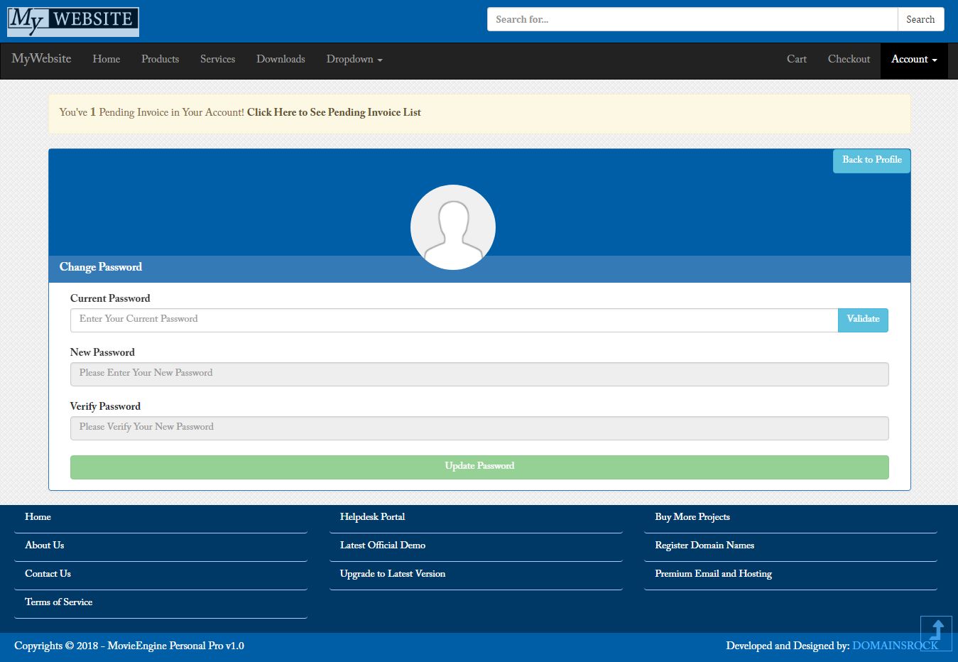 MyWebsite Pro CMS by Domainsrock Codester