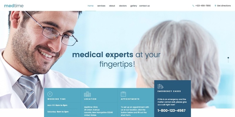 MedTime - One Page HTML Template for Medical by Samanrashidii | Codester