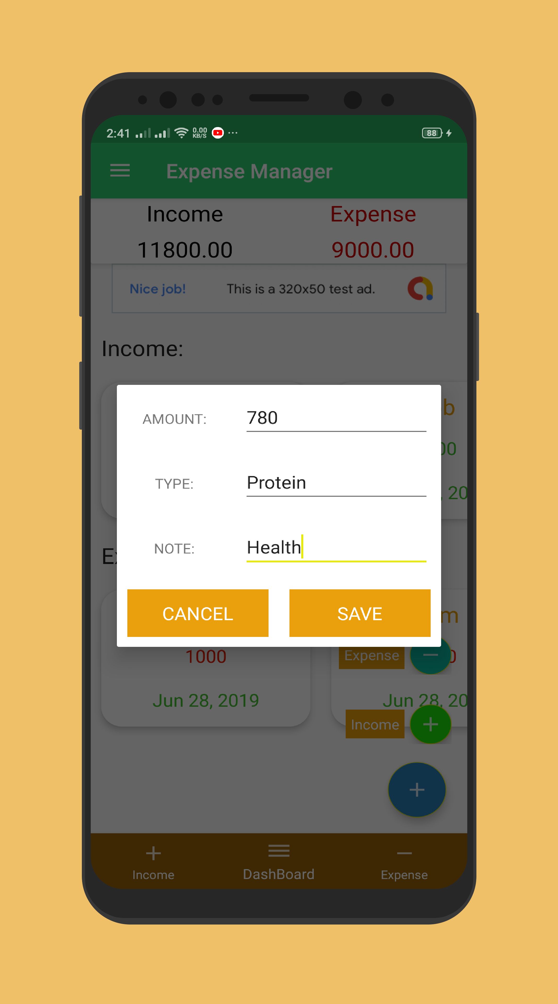 Expense Manager Android Source Code by CreativeTech Codester