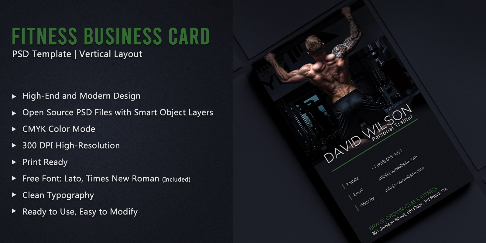 Fitness Business Card by Pixime Codester