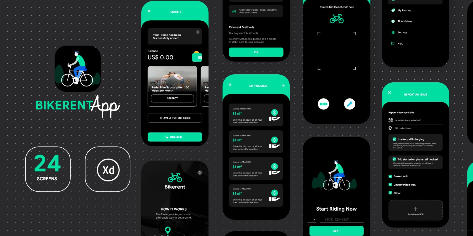 Bike Rental App UI Modern Design by Rfmansuri1 Codester