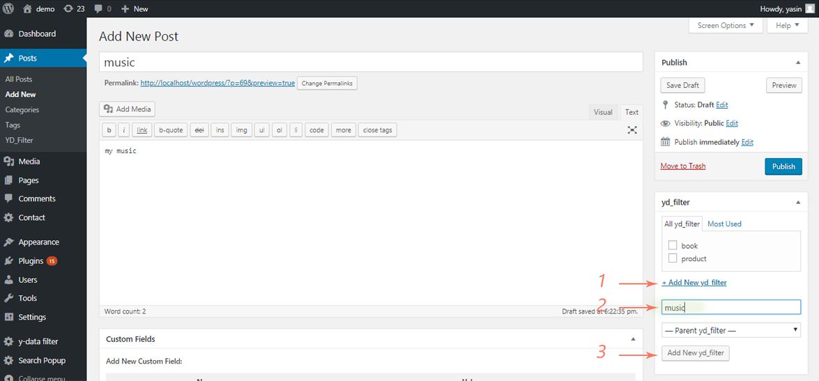 Ajax Posts Data Filter WordPress Plugin by Yasintechnology Codester