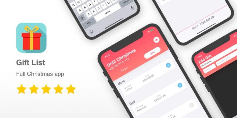 Gift List Full Christmas List iOS App Template by