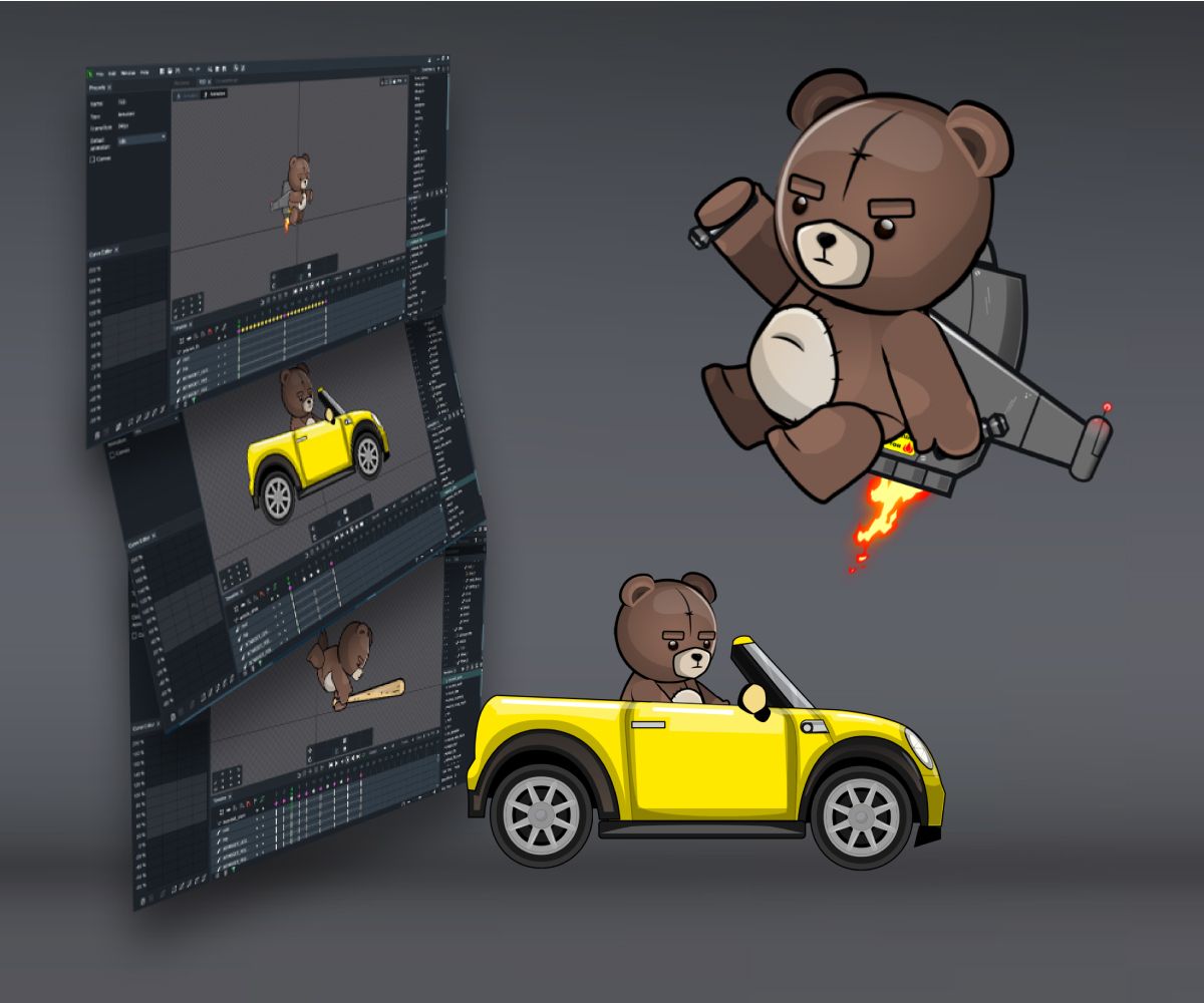 Teddy Bear 2D Game Character Sprites by HamzaCavus Codester