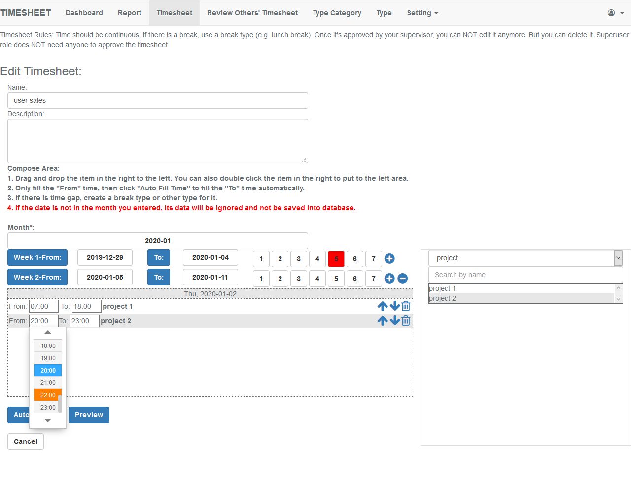 Monthly Timesheet PHP Script by Mike2012 Codester