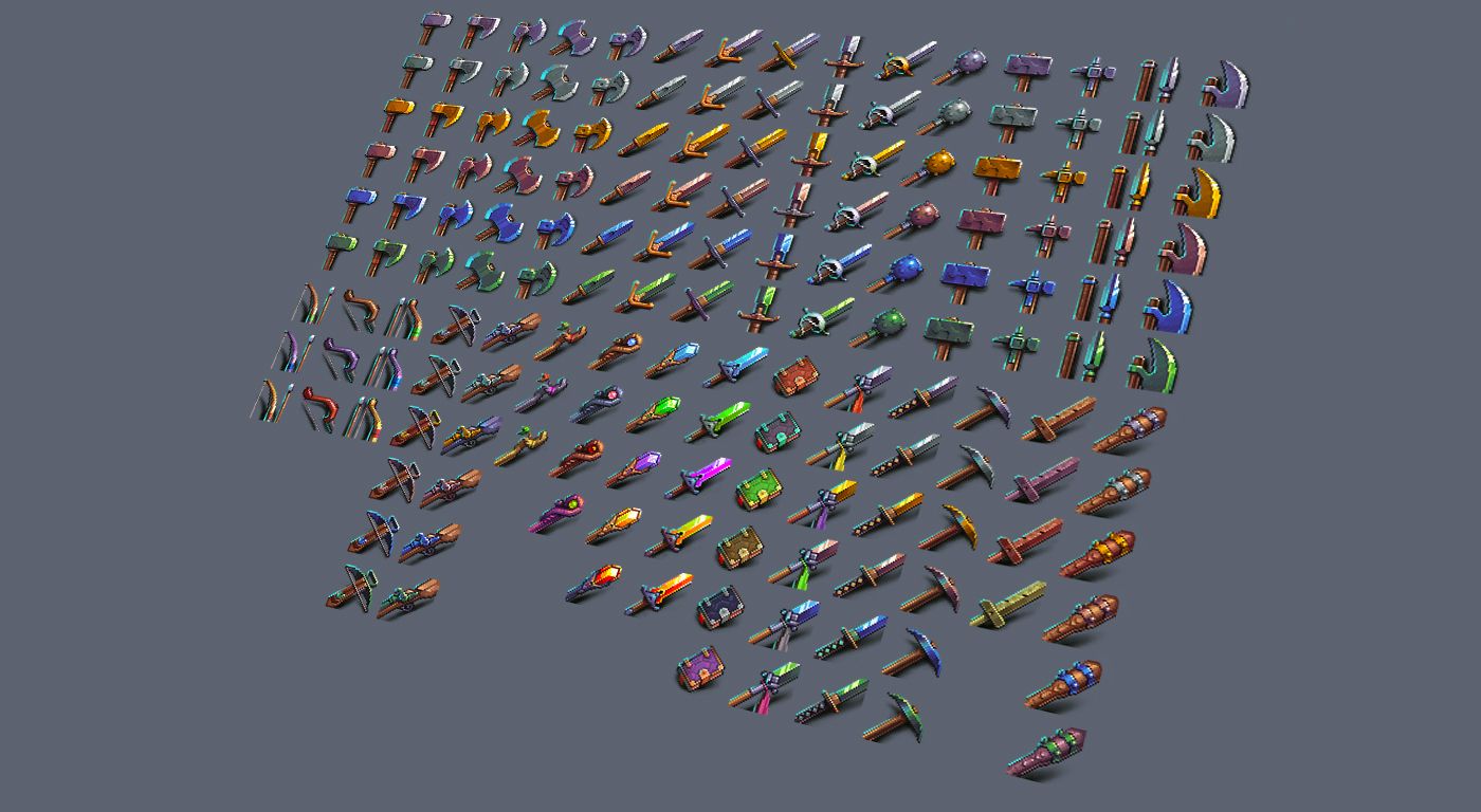 RPG Pixel Weapon Icons 1 by PavelReem Codester