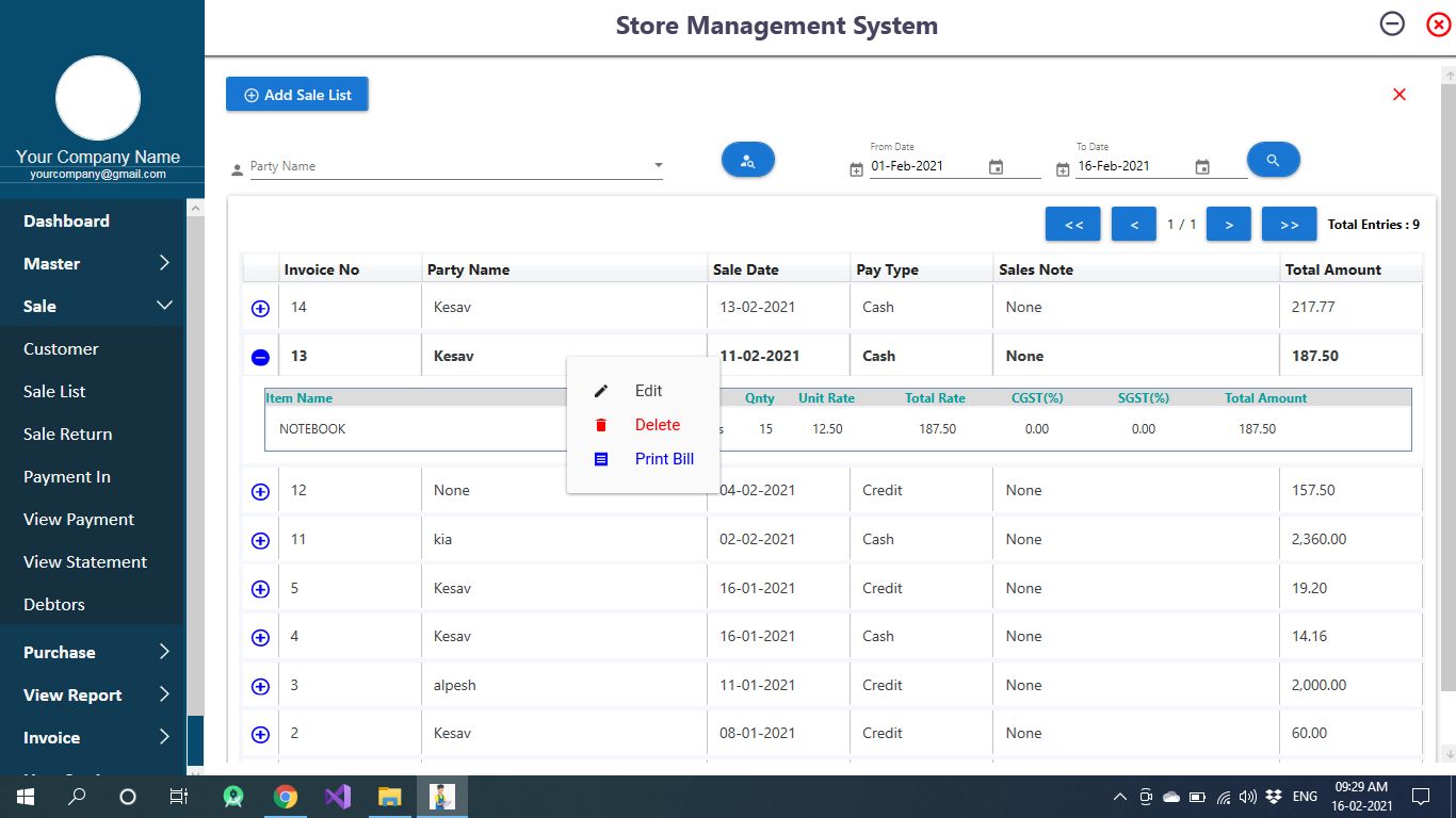 Stock Management System C WPFMs Access by Lpktechnosoft Codester