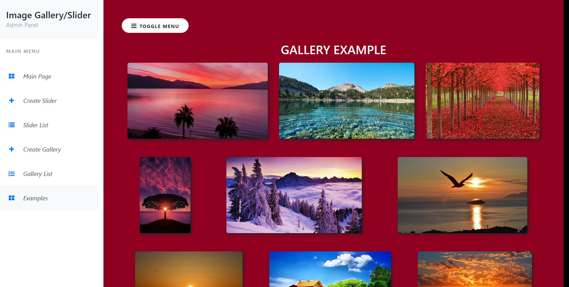 Slider Gallery Manager PHP Script by Matrissoftware Codester