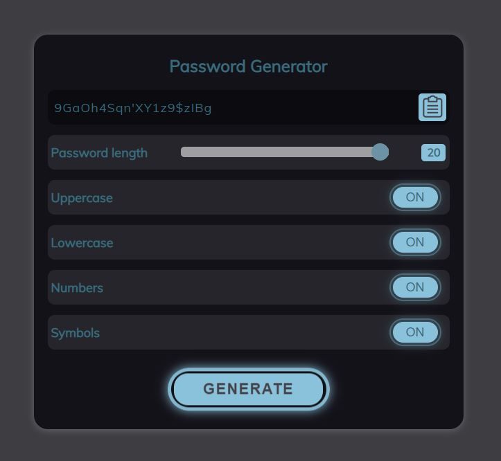 Password Generator JavaScript by GxG Codester