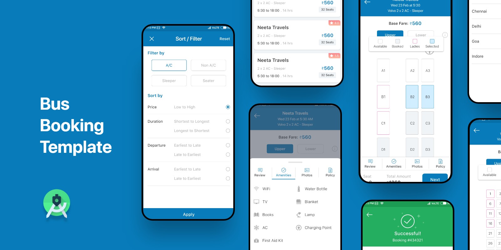 Bus Booking Android Studio UI Template by Rushabhpatel381 Codester