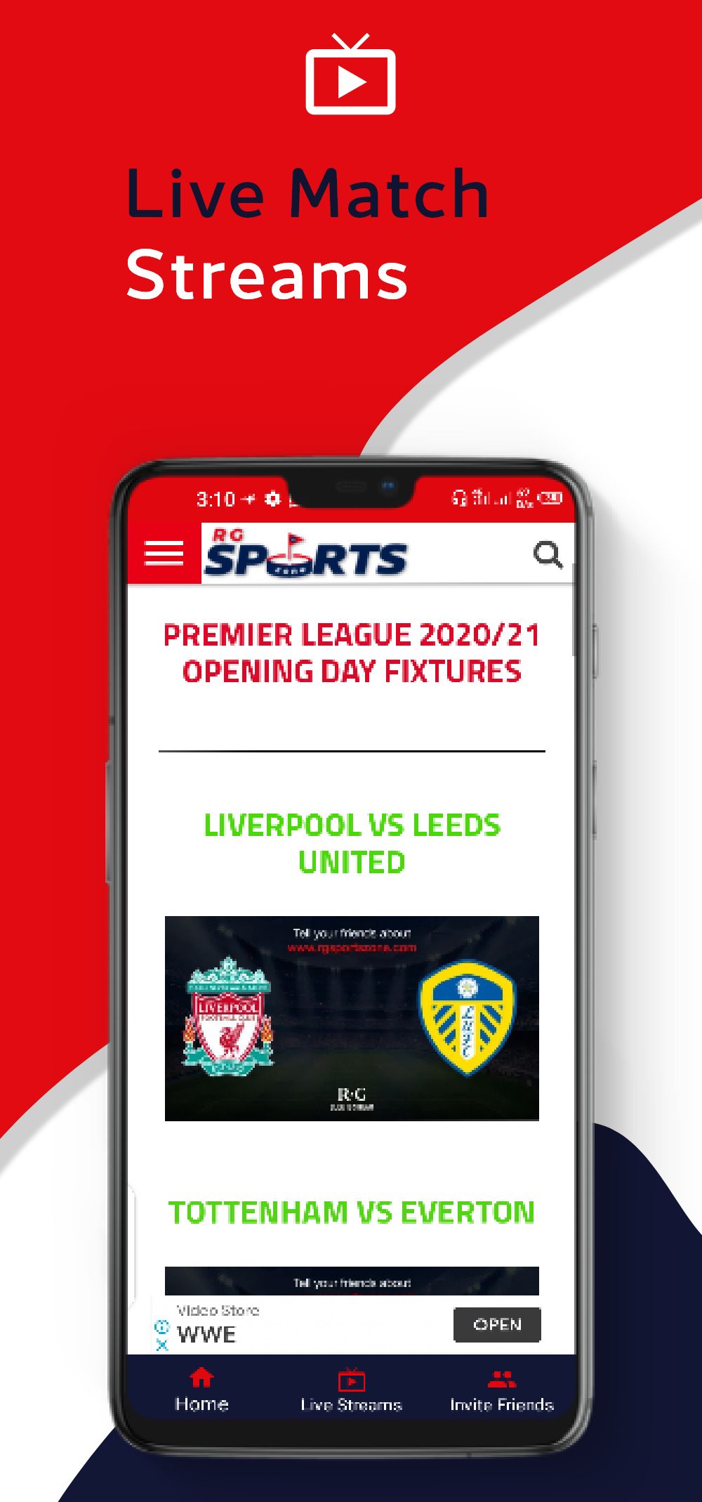 Sports News Stream Live Matches Android App by Elifcoding Codester