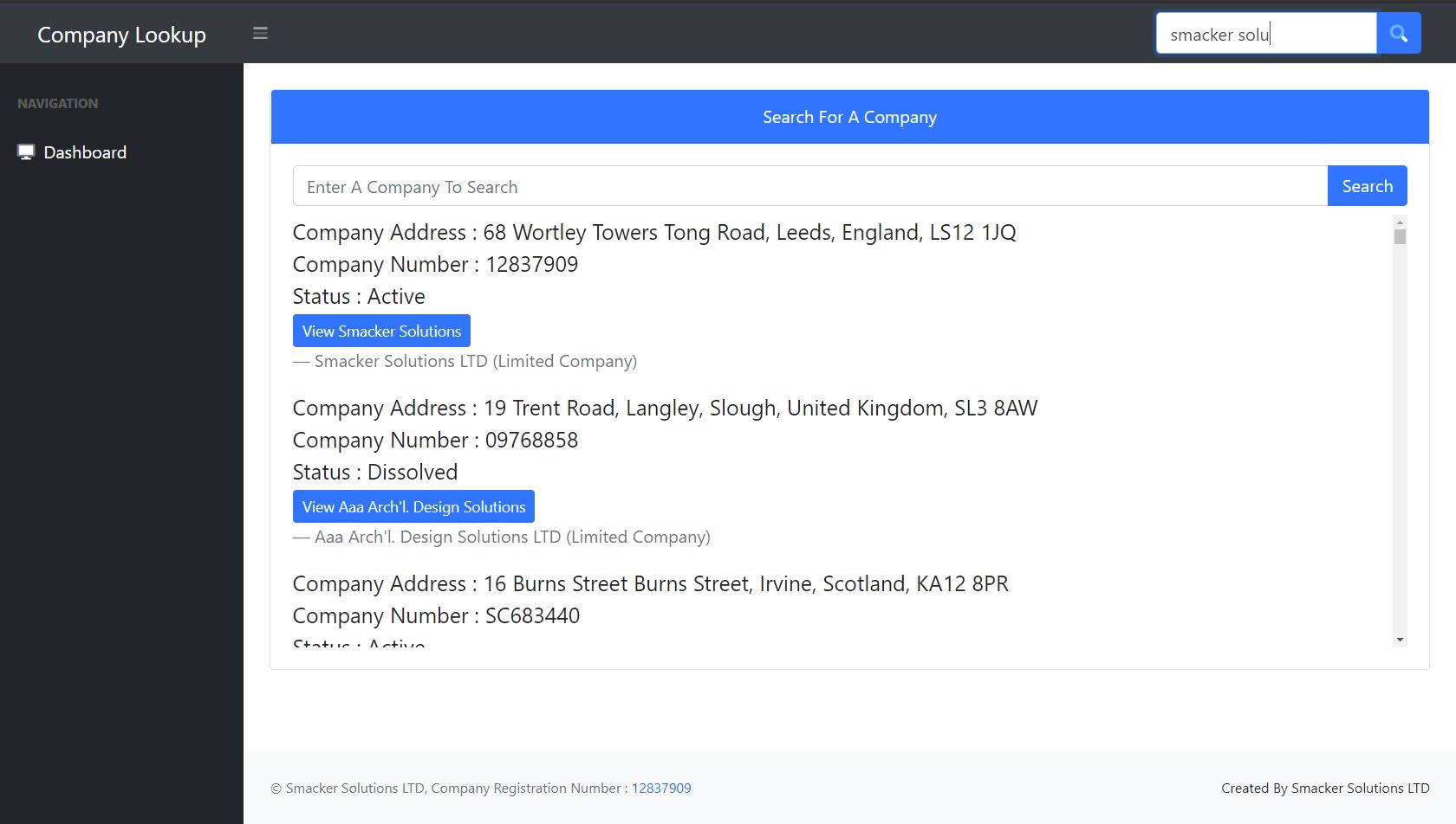 UK Company Lookup PHP Script by SmackerSolutionsLTD Codester