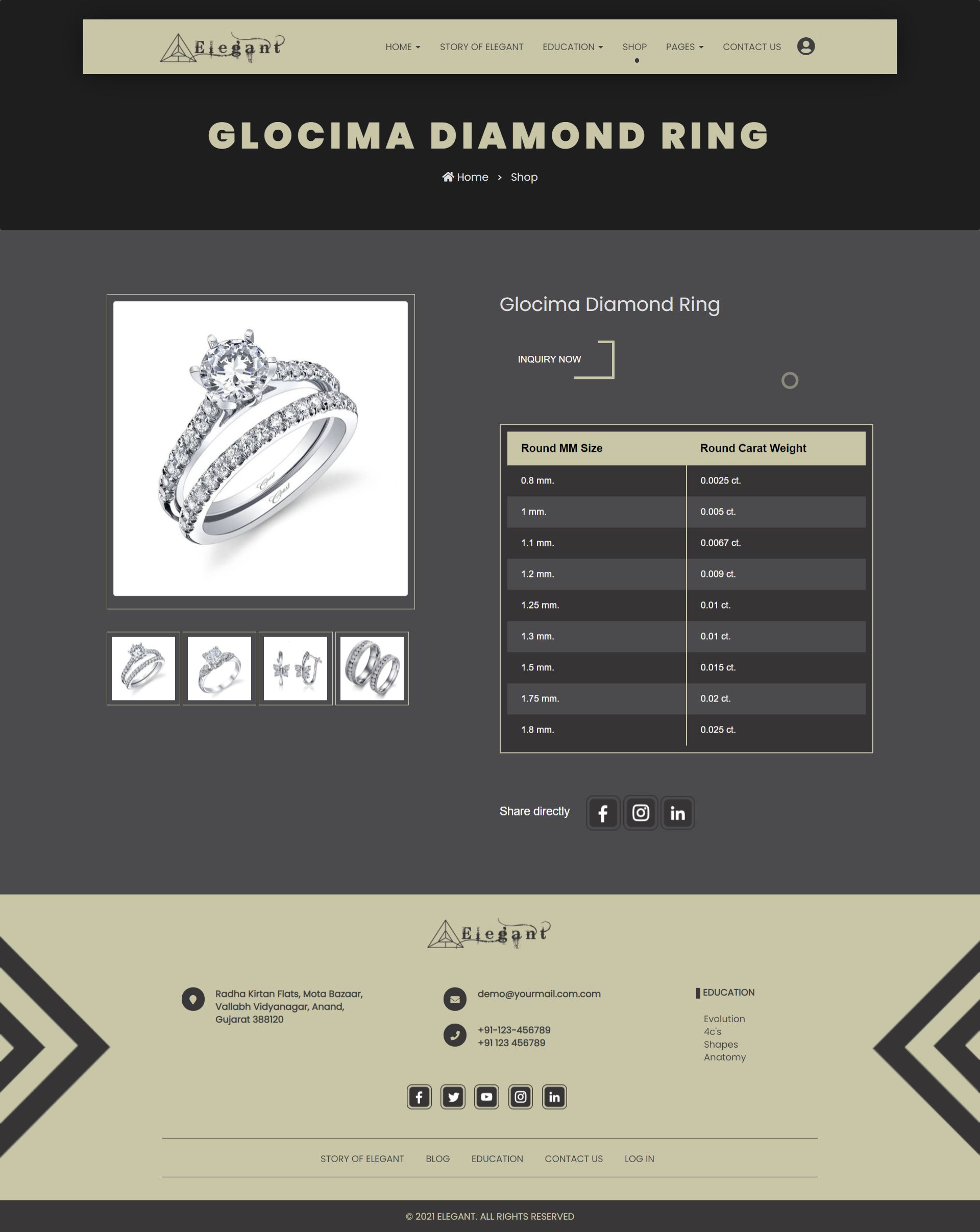 Elegant Diamond Jewellery Shop HTML Templates by Theexpertguy Codester