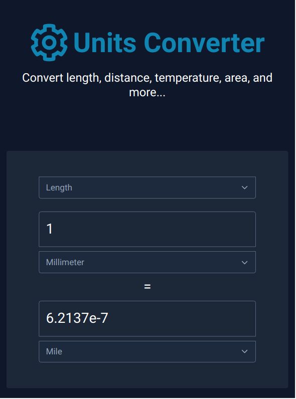 React Units Converter NodeJS by LittleJohn Codester