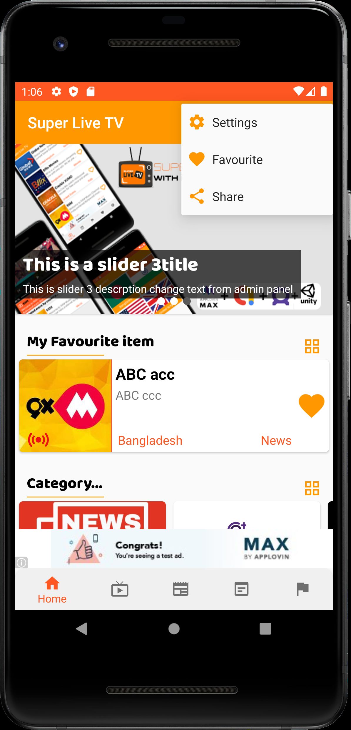 Super Live TV And News App With Admin Panel by Appobuild Codester