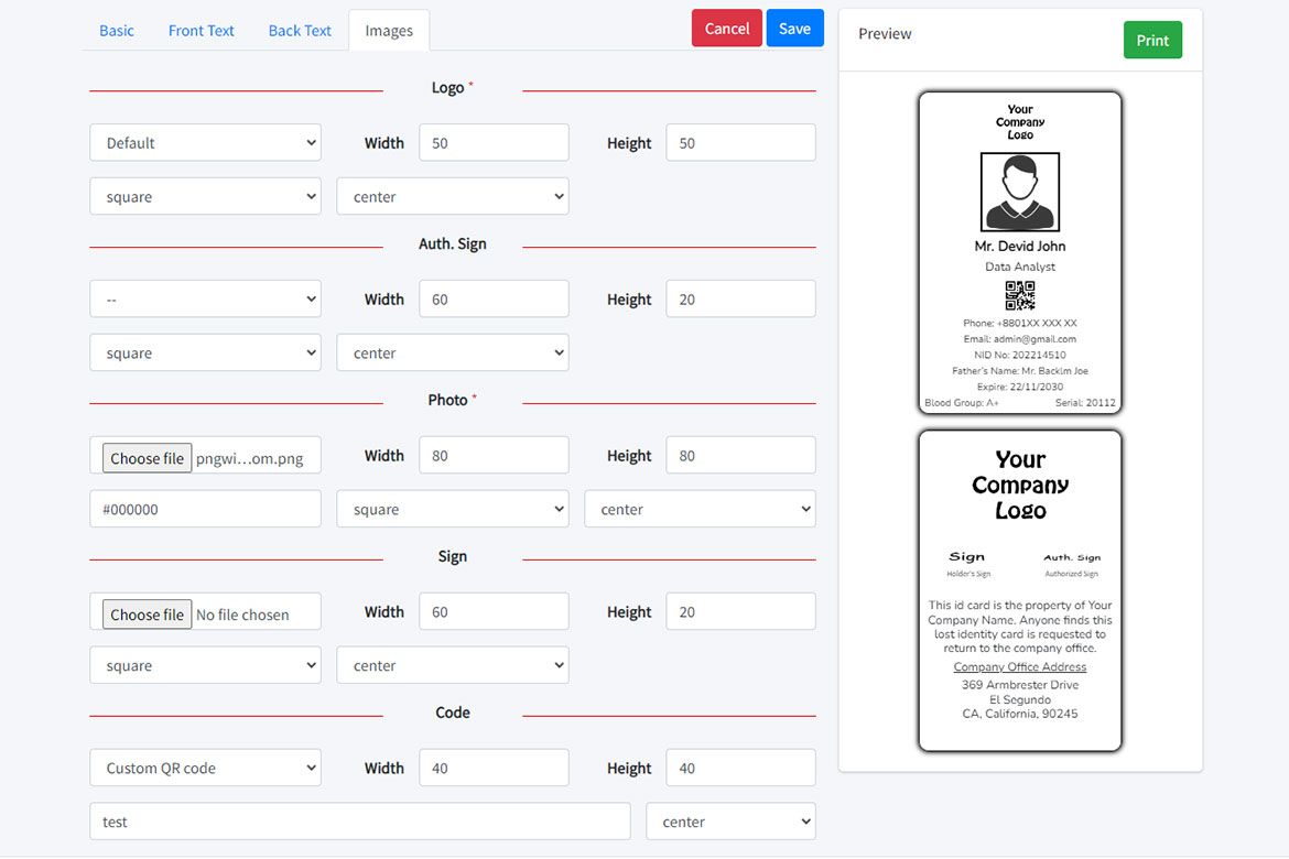 EasyID ID Card Maker with Online Verification by Sahbd Codester