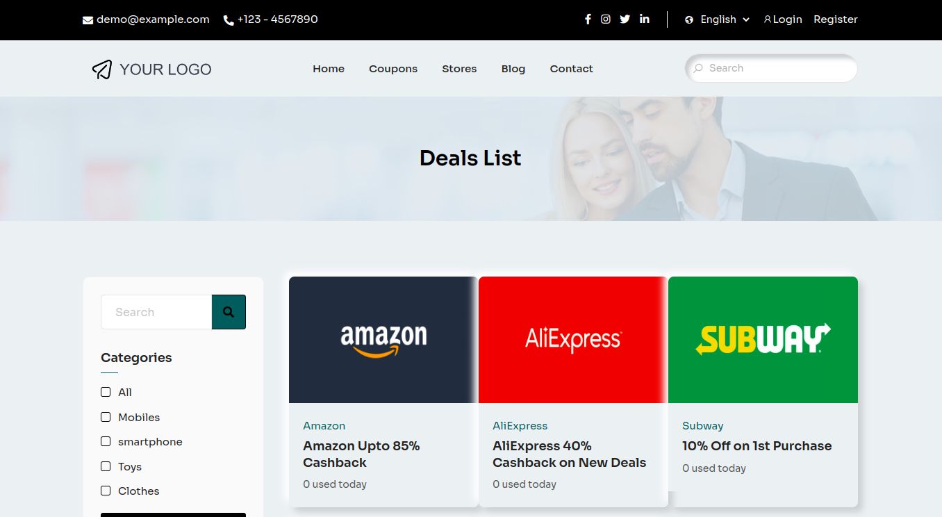 Deals Panda Coupons and Products Listing Script by Arnjra Codester