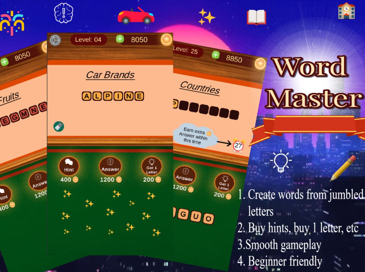 Word Master Word Game Unity Complete Project by MashStudios Codester