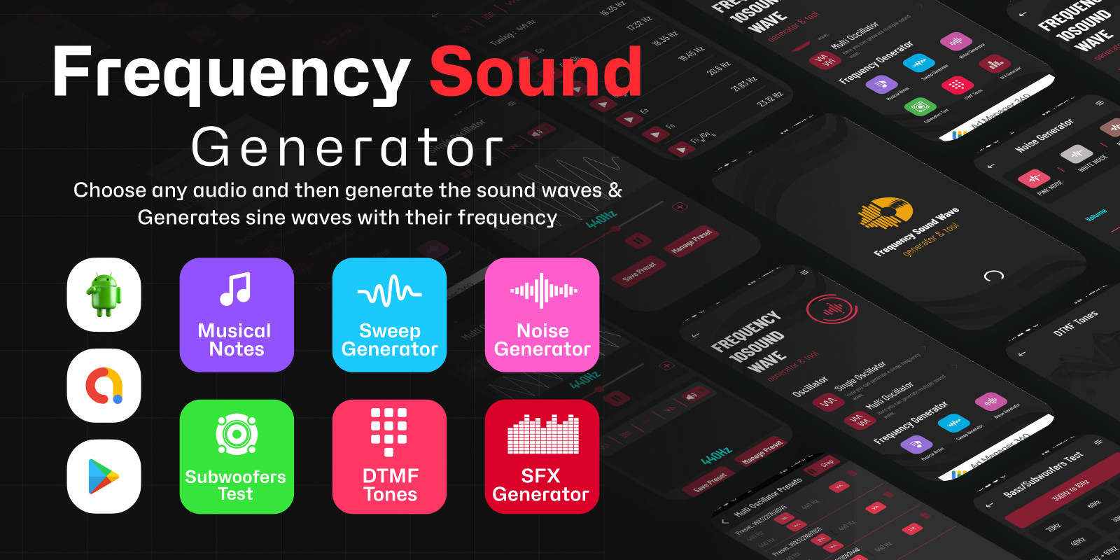 Frequency Sound Generator Android Source Code by Vocsy Codester