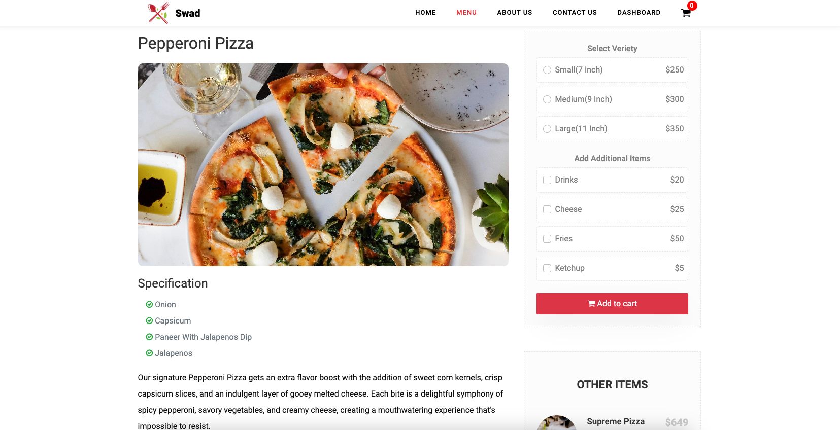 Swad Restaurant Order Management System by Miteshmakwana Codester