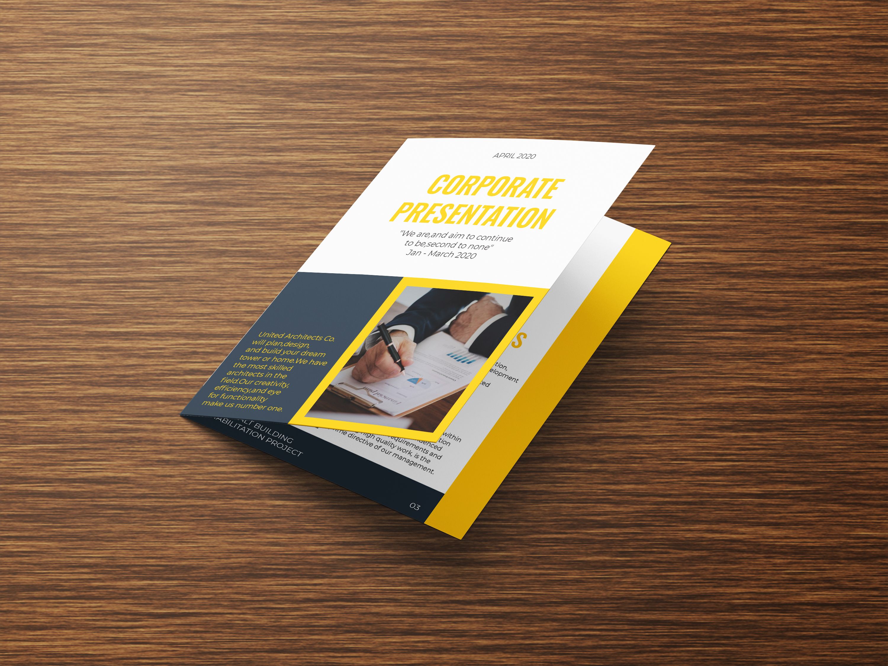 BiFold Marketing Brochure A4 PSD AI Template by Graphicques Codester