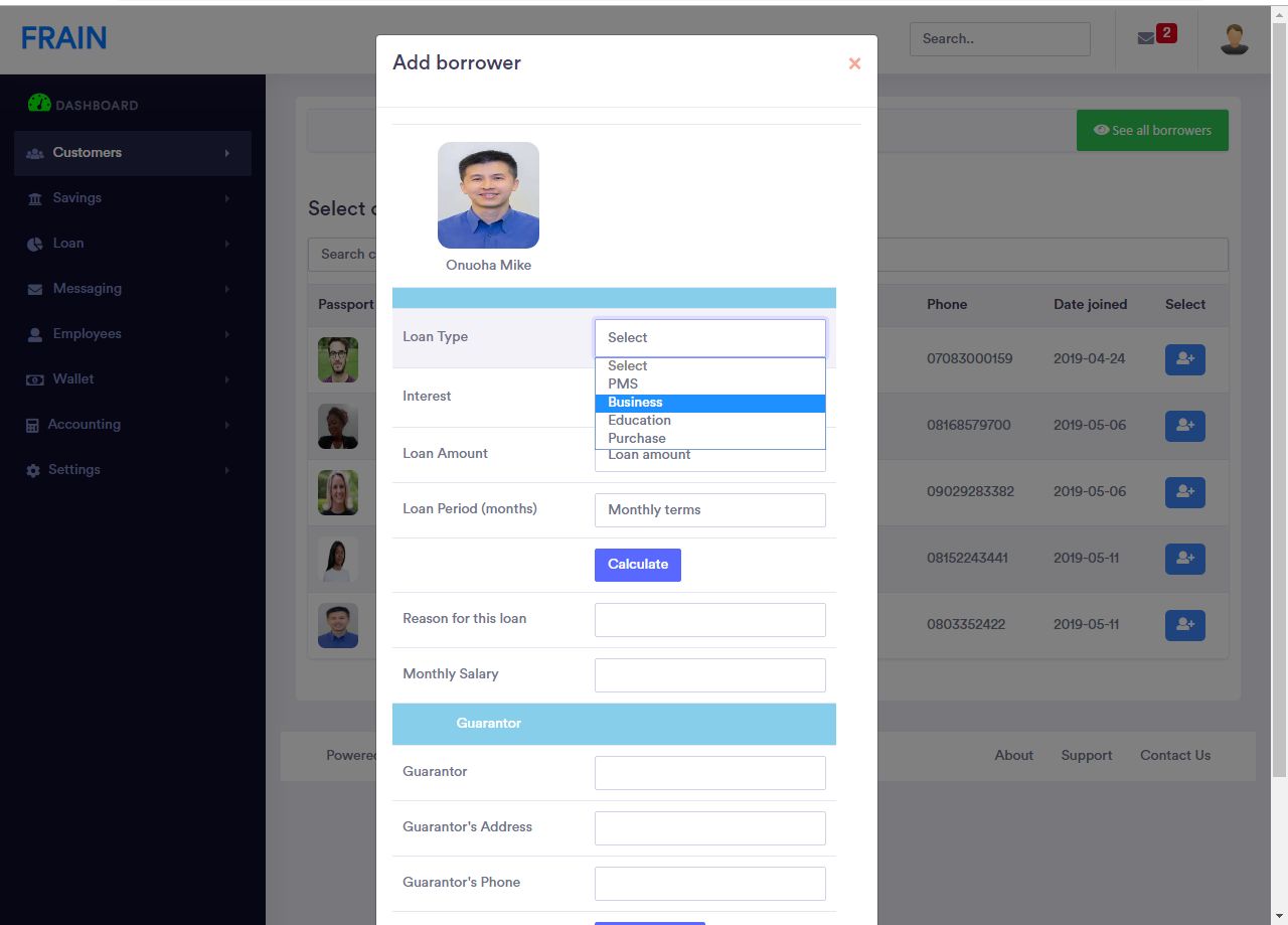 Frain Savings and Loan Management System by Mandc24 Codester